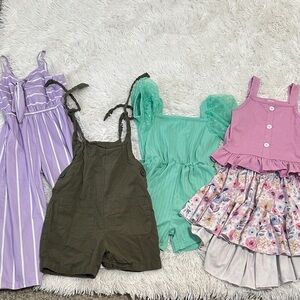 🦆 Bundle of 4 Sparkle In Pink Rompers/Jumpsuit/Outfit Size 5T